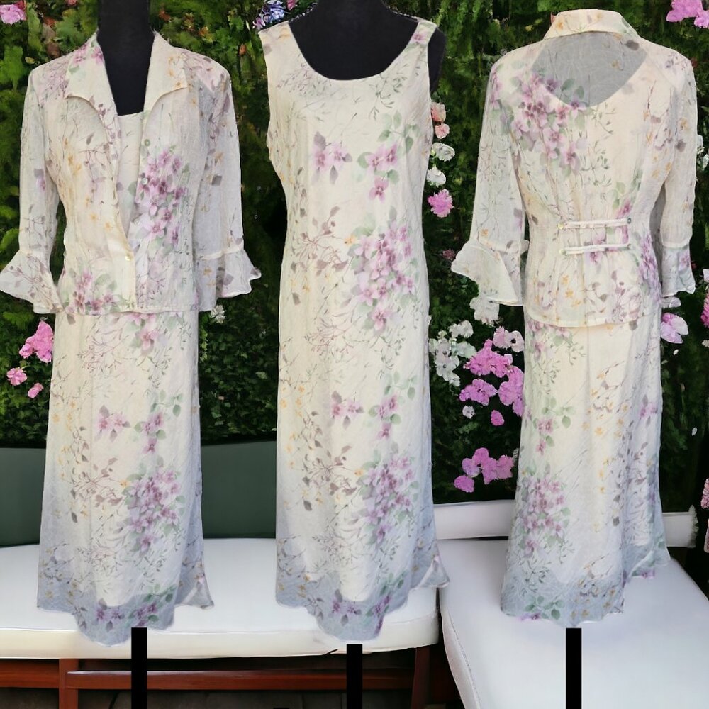 Vintage R & M Richards (10) Formal Sleeveless Dress with matching coat.
